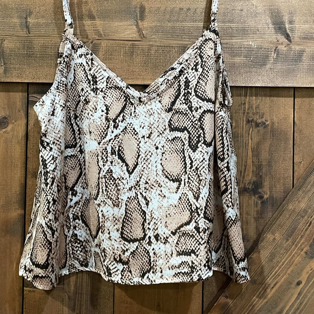 SELF animal print top NWOT